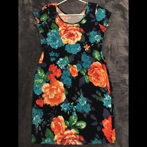 Multi floral print women’s dress